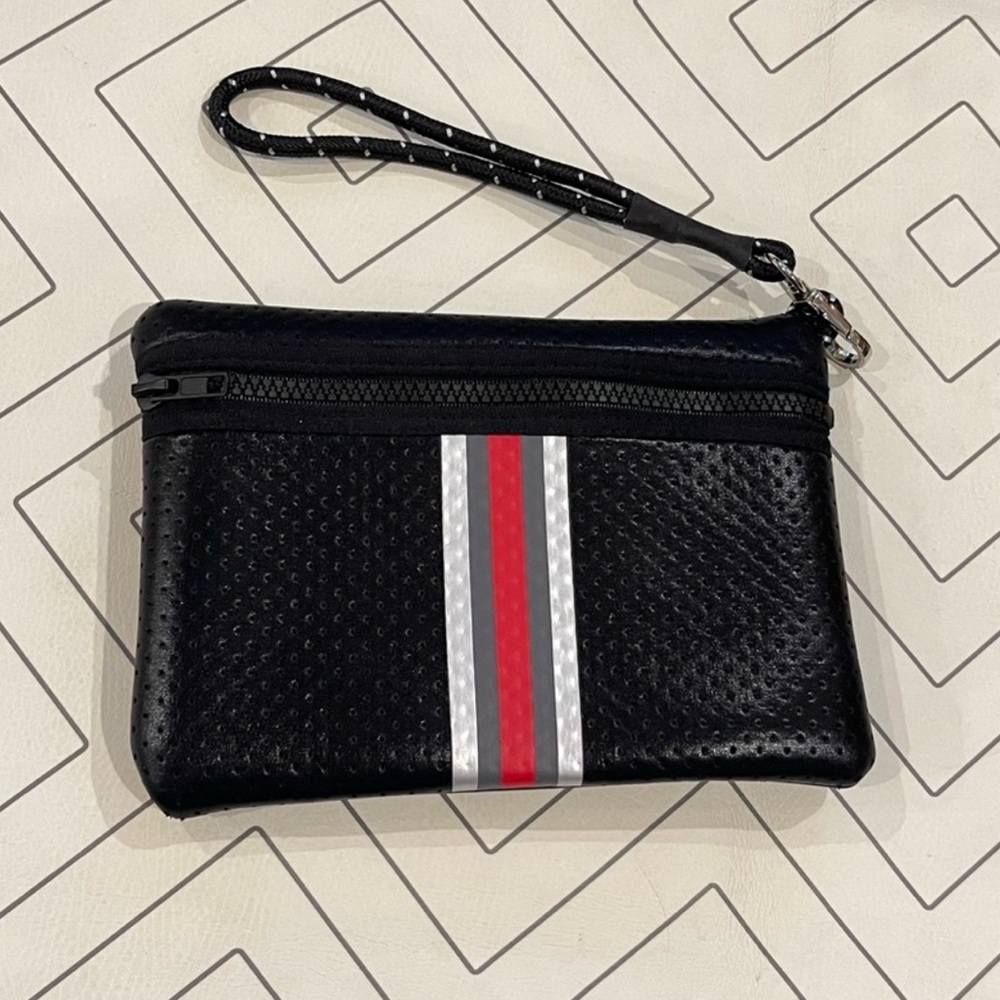 Haute Shore Black Neoprene Wristlet
